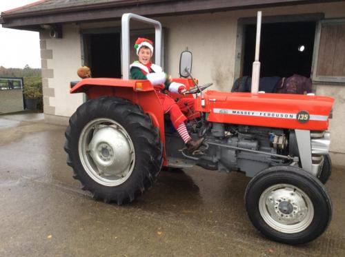 Santa’s Christmas tractor ready for snow ploughing
