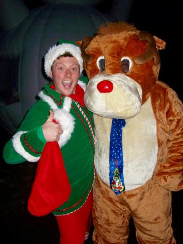 Eric the Elf with a giant Christmas Snow Bear